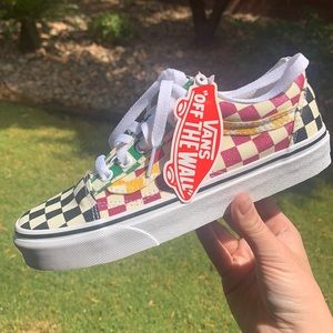 glitter checkered vans
